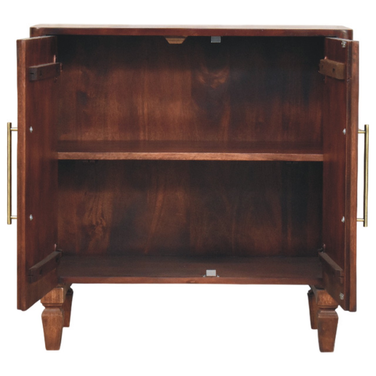 Solid Mango Wood Wine Wood Finished 2 Door Cavallo Cabinet - Image 6