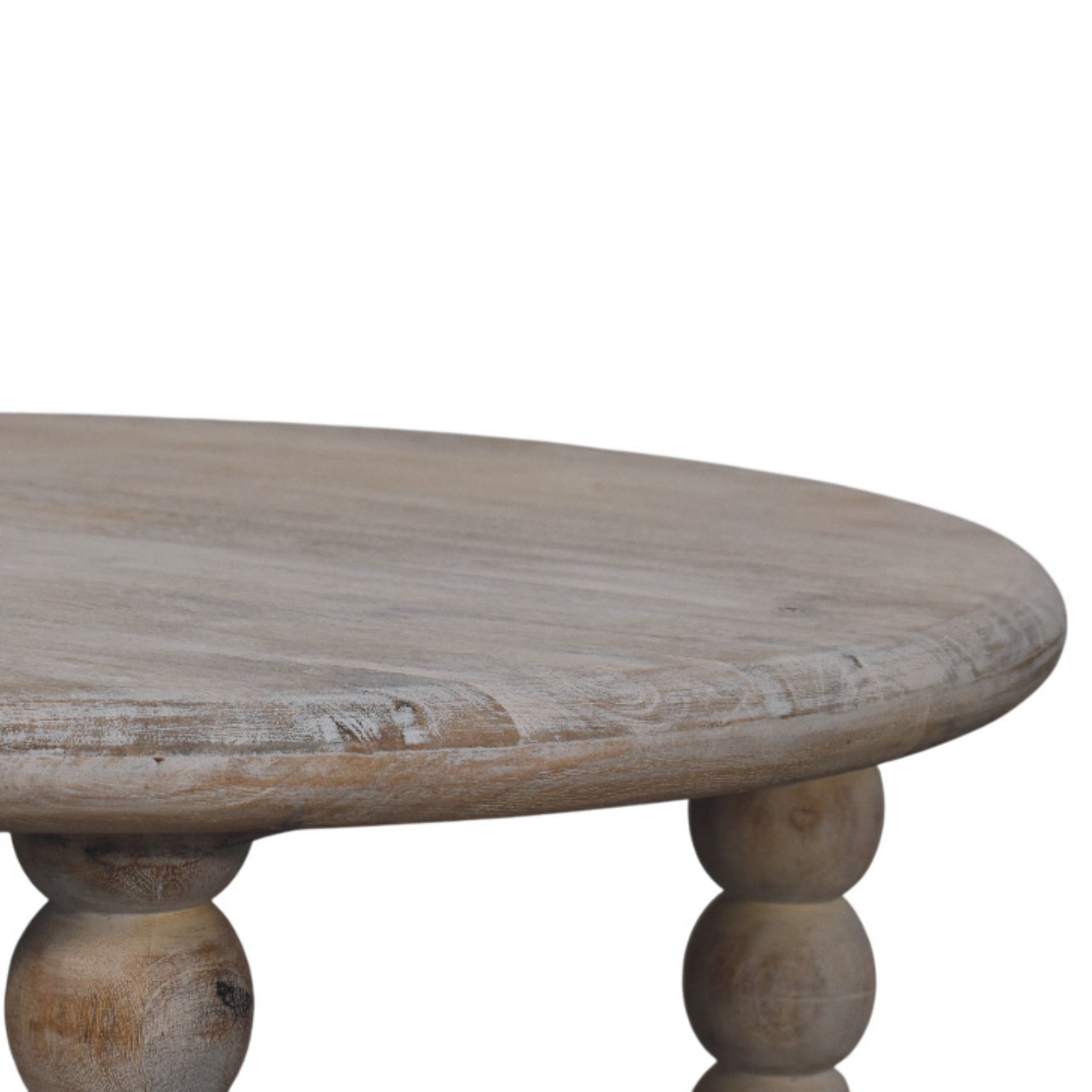 Solid Mango Wood Salted Oak Finished Spindle Legs Coffee Table - Image 6