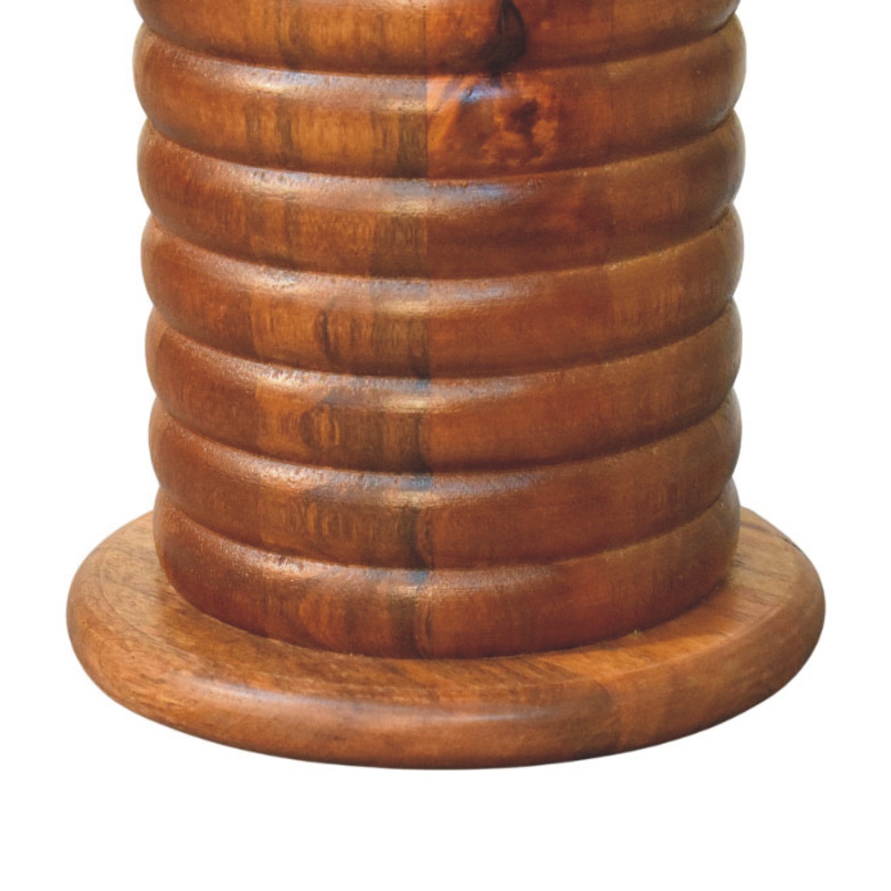 Solid Mango Wood Amber Oak Finished Sculpted Leg Console - Image 5