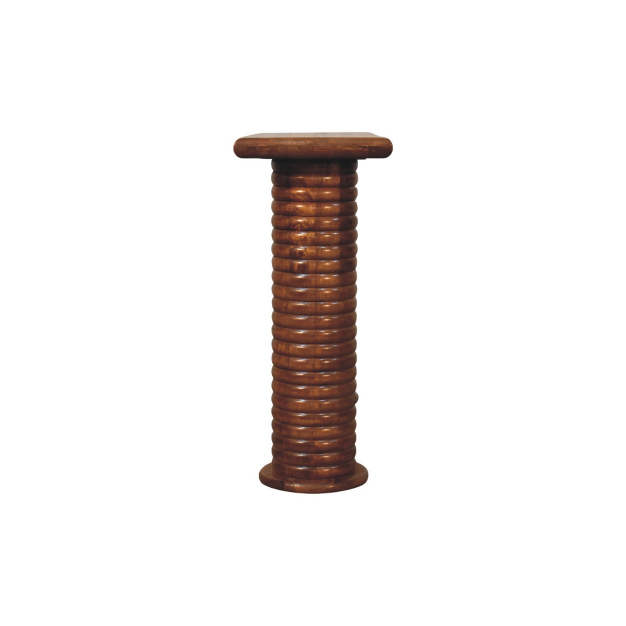 Solid Mango Wood Amber Oak Finished Sculpted Leg Console - Image 8