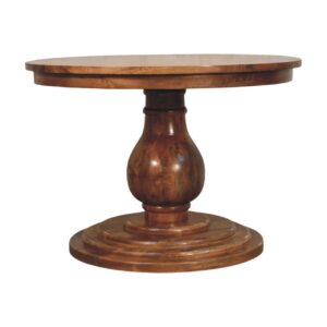 Solid Mango Wood Golden Teak Finished Belmont Round 110cm Dining Table