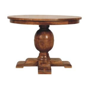 Solid Mango Wood Golden Teak Finished Wentworth 110cm Round Dining Table