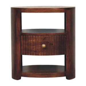 Solid Mango Wood Wine Wood Finish 1 Drawer Bordeaux Bedside