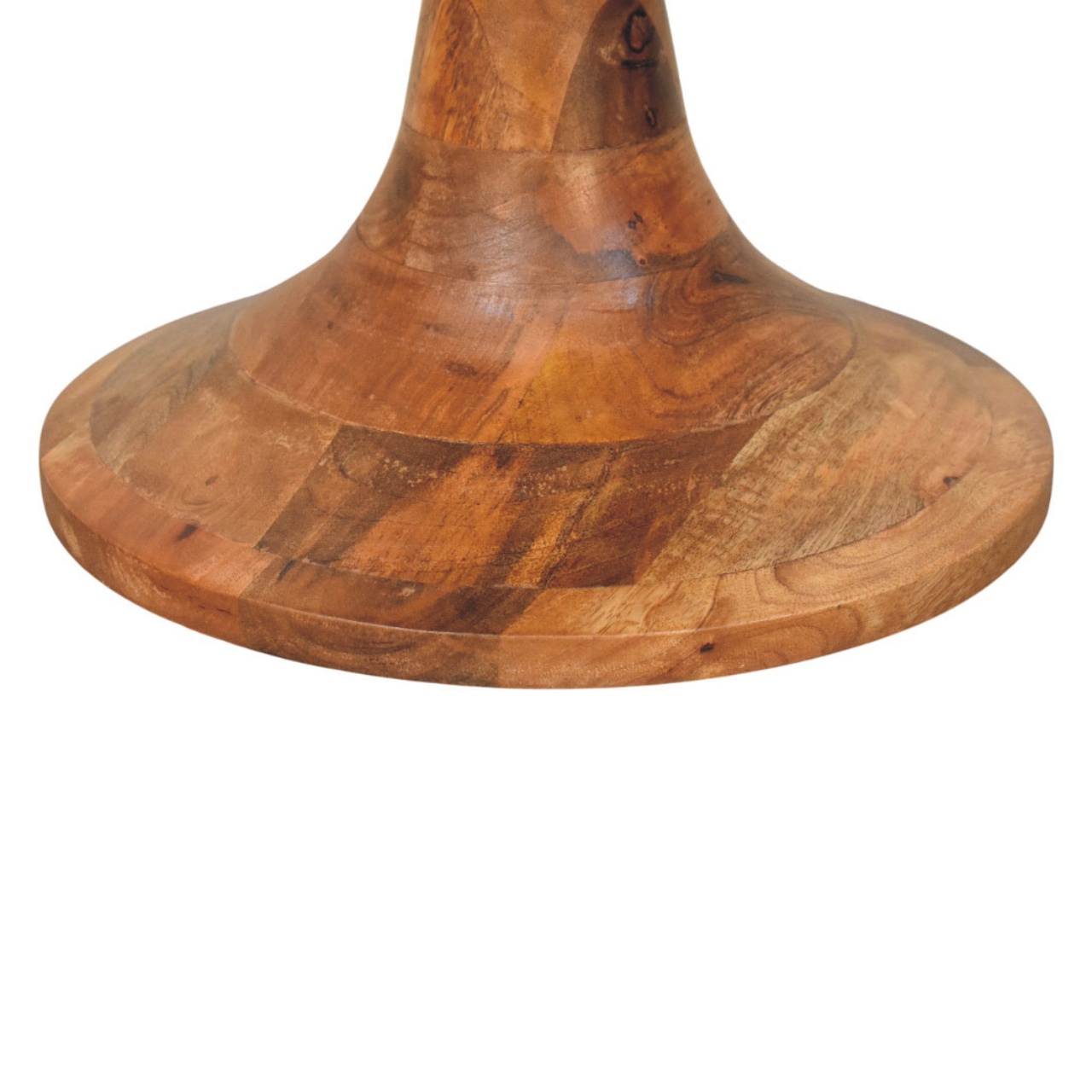 Solid Mango Wood Golden Teak Finished Boucle Upholstered Accent Stool - Image 6