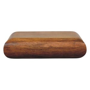 Solid Mango Wood Amber Oak Finished Solis Wall-Mounted Bedside