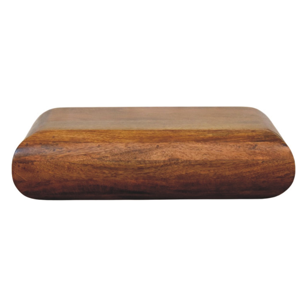 Solid Mango Wood Amber Oak Finished Solis Wall-Mounted Bedside