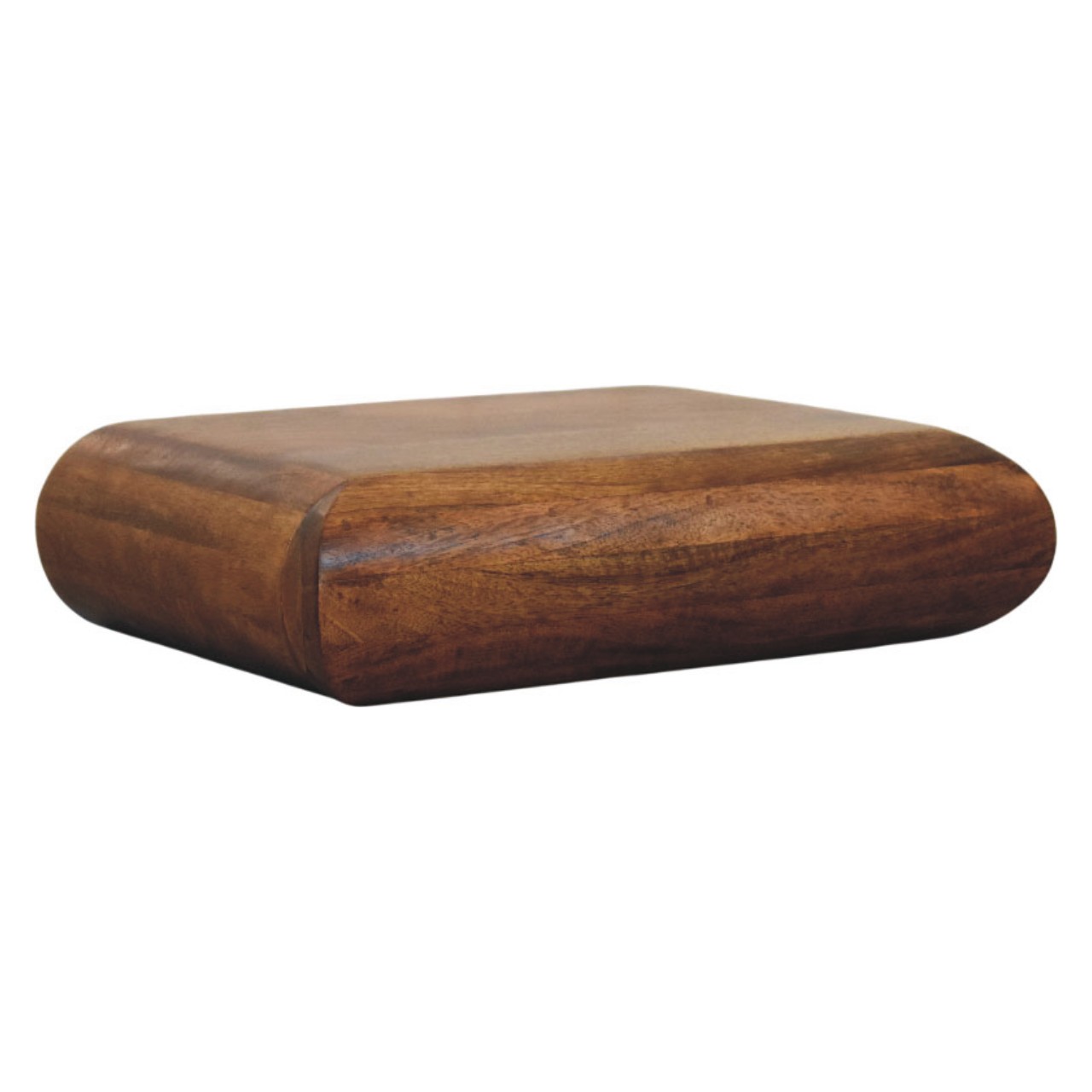 Solid Mango Wood Amber Oak Finished Solis Wall-Mounted Bedside - Image 3