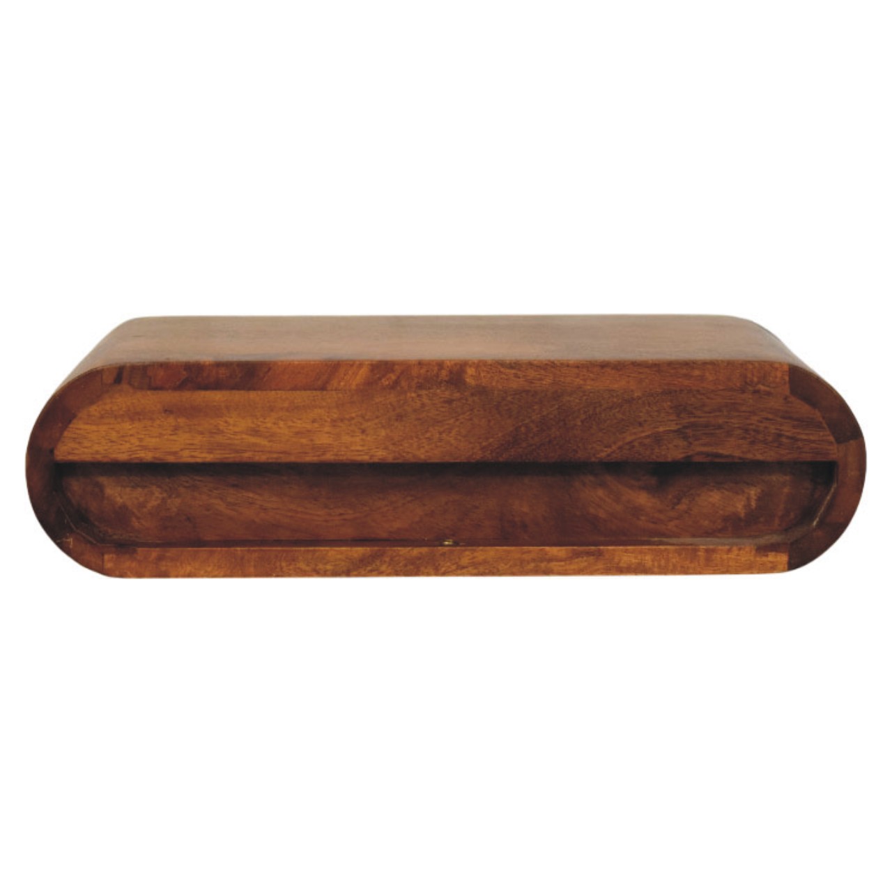 Solid Mango Wood Amber Oak Finished Solis Wall-Mounted Bedside - Image 9