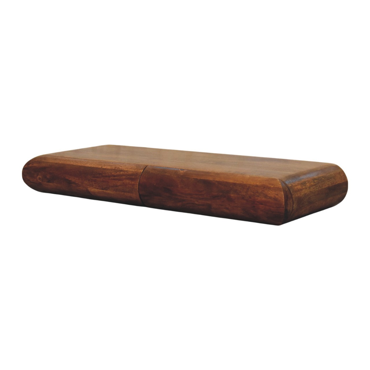 Solid Mango Wood Amber Oak Finished Solis Wall-Mounted Console - Image 2