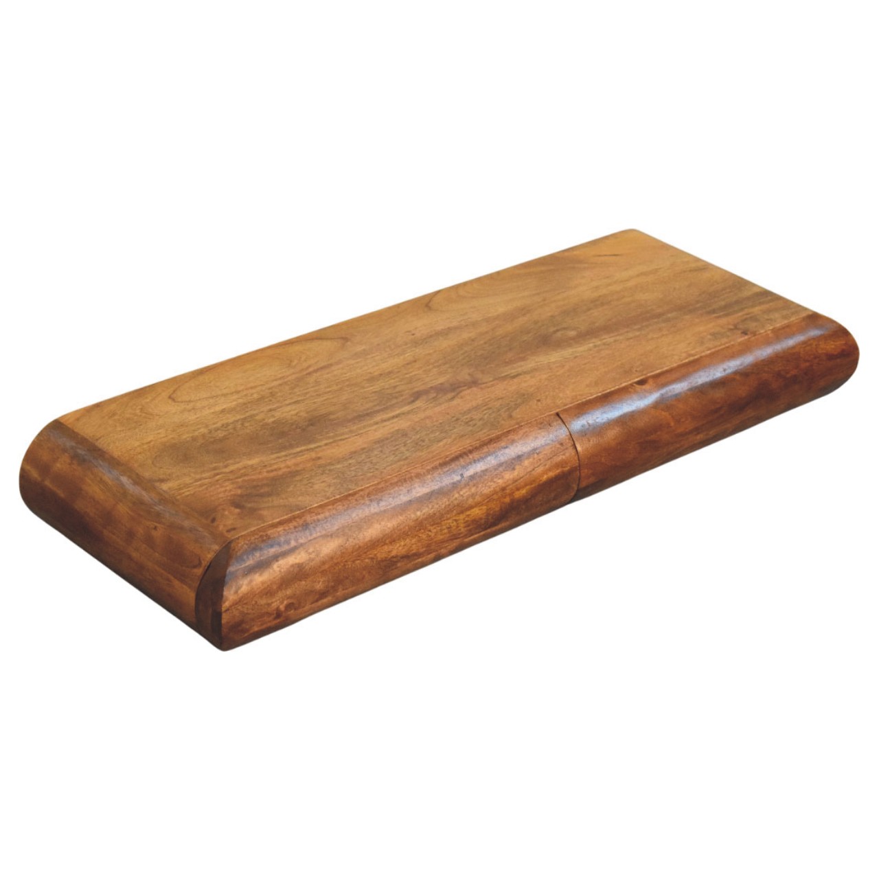Solid Mango Wood Amber Oak Finished Solis Wall-Mounted Console - Image 5