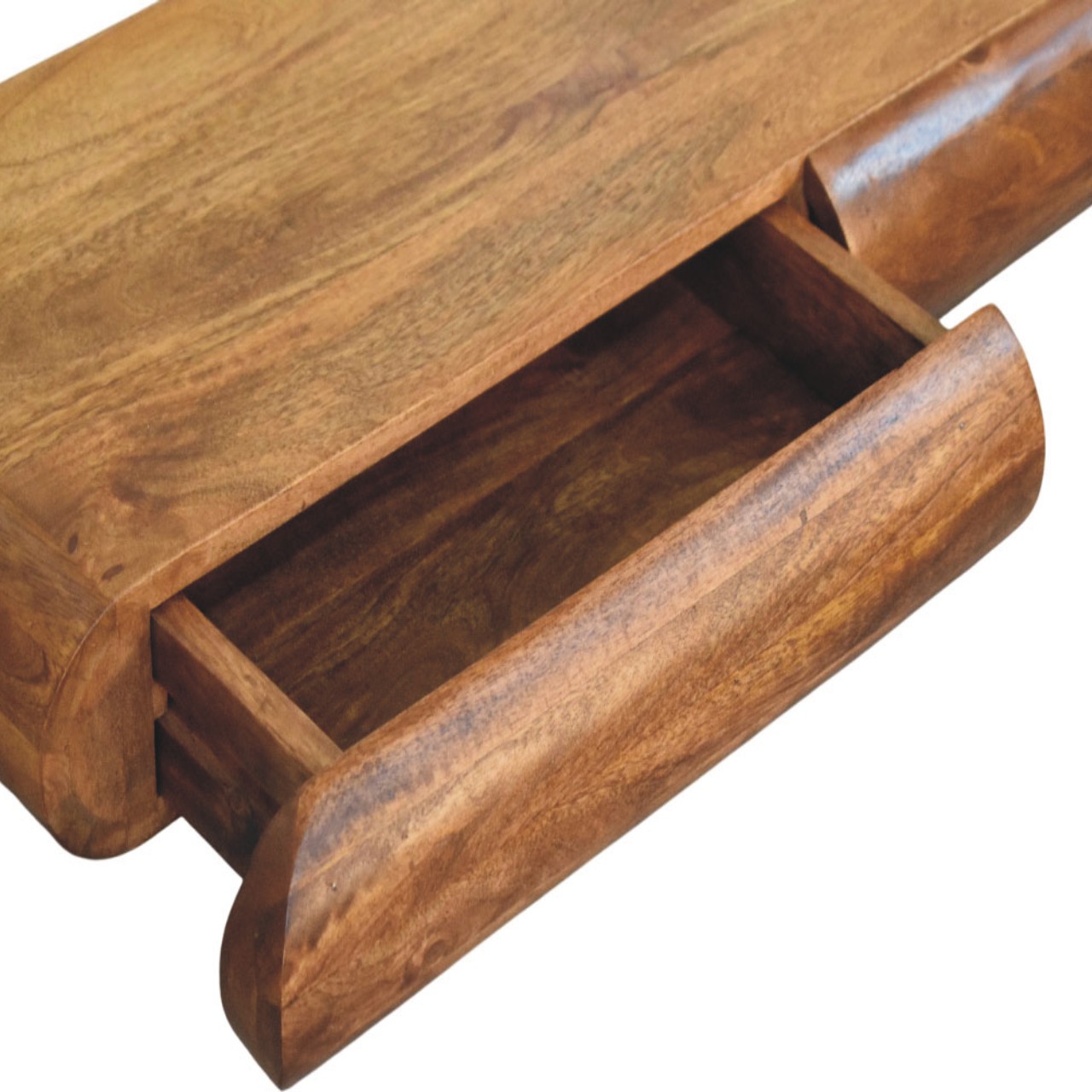 Solid Mango Wood Amber Oak Finished Solis Wall-Mounted Console - Image 7