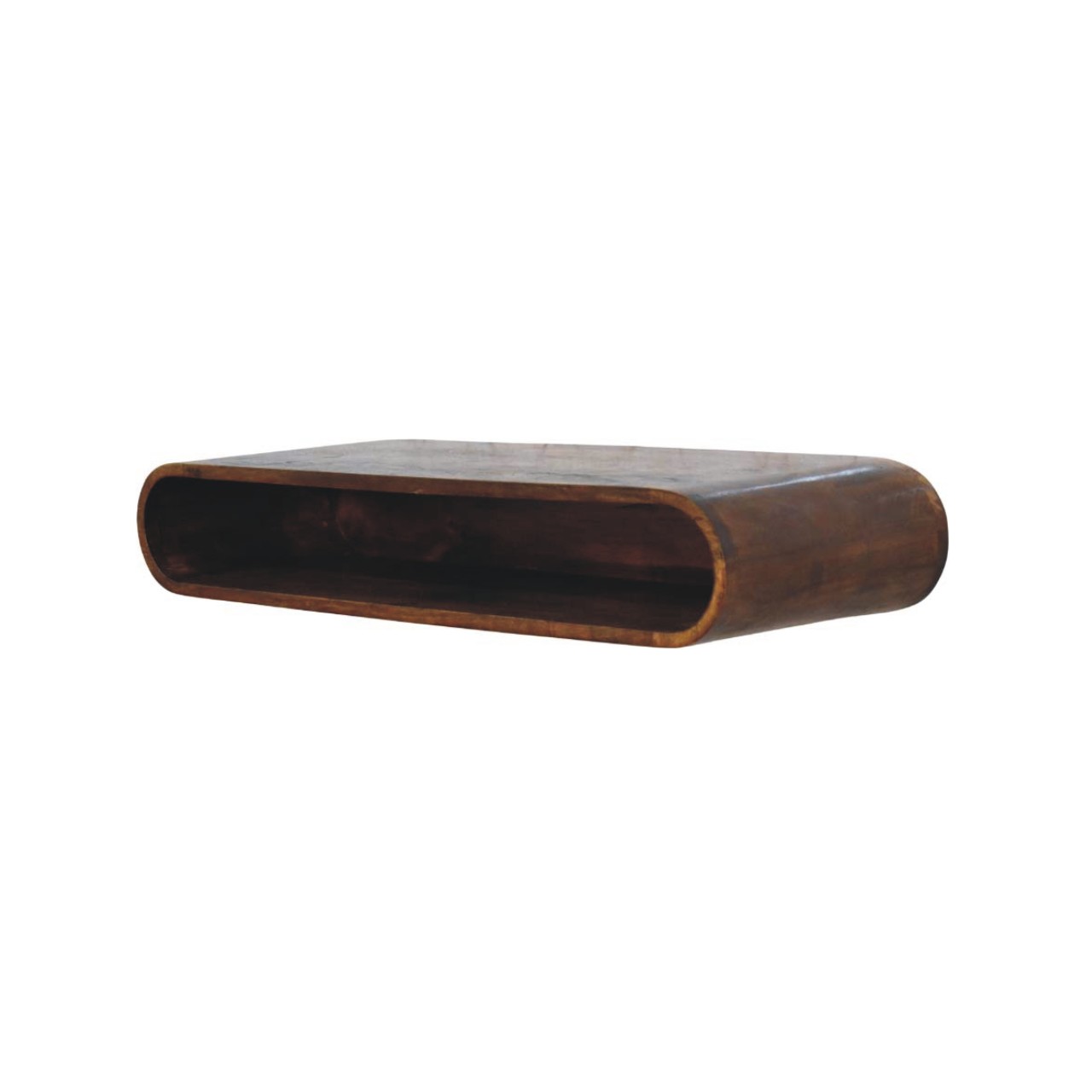 Solid Mango Wood Arc Shadow Wall-Mounted Media Console - Image 2