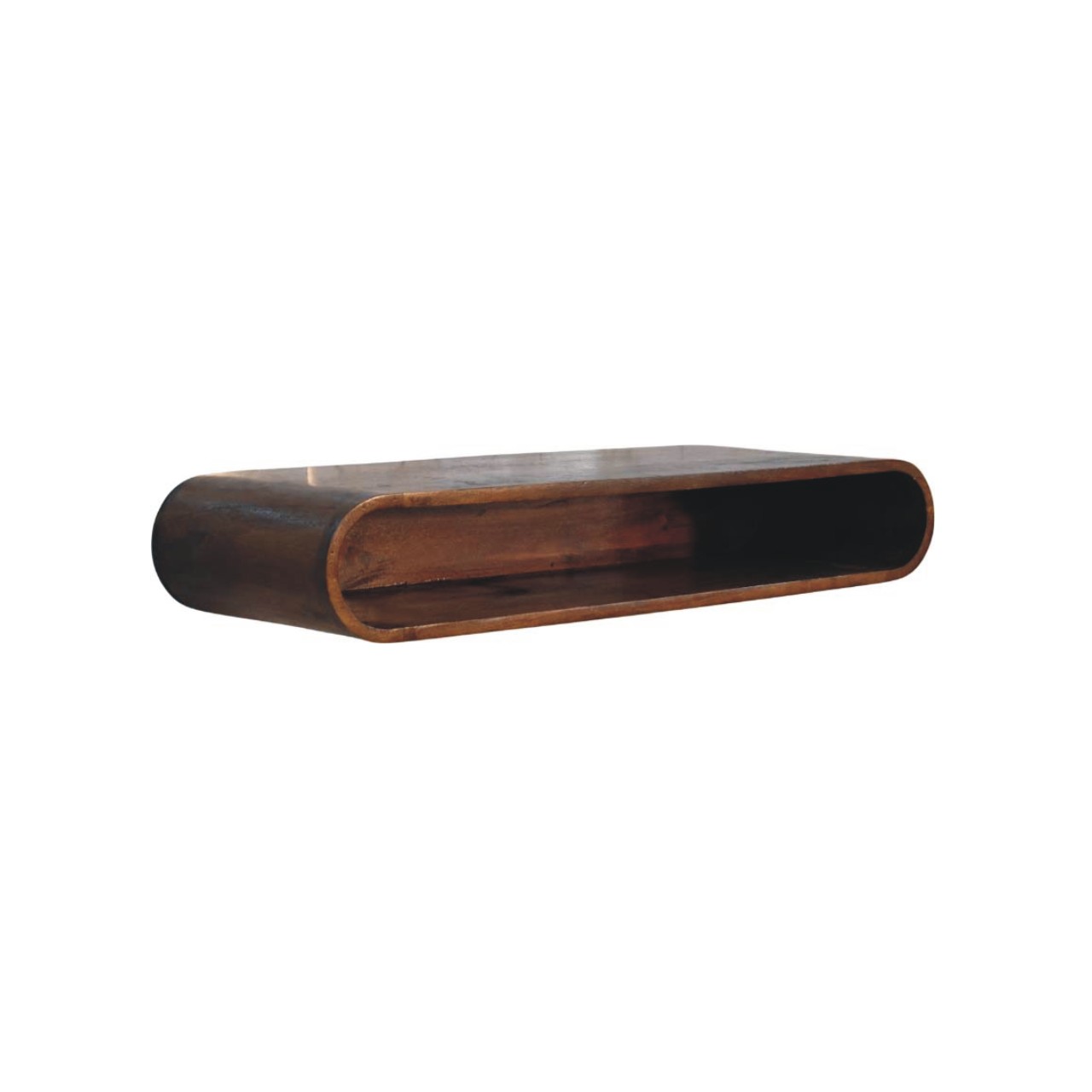 Solid Mango Wood Arc Shadow Wall-Mounted Media Console - Image 3