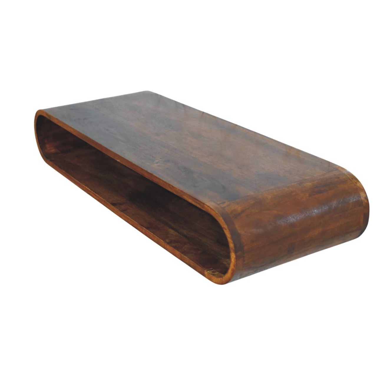 Solid Mango Wood Arc Shadow Wall-Mounted Media Console - Image 6