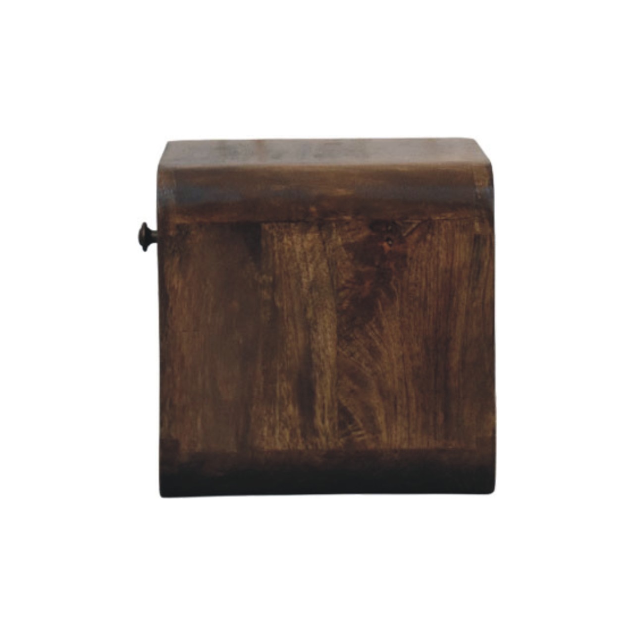 Solid Mango Wood Classic Grey Finished 1 Drawer Rounded Nightstand - Image 8