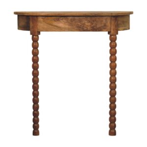 Solid Mango Wood Oak Finished Spindle Leg Radiator Console Table