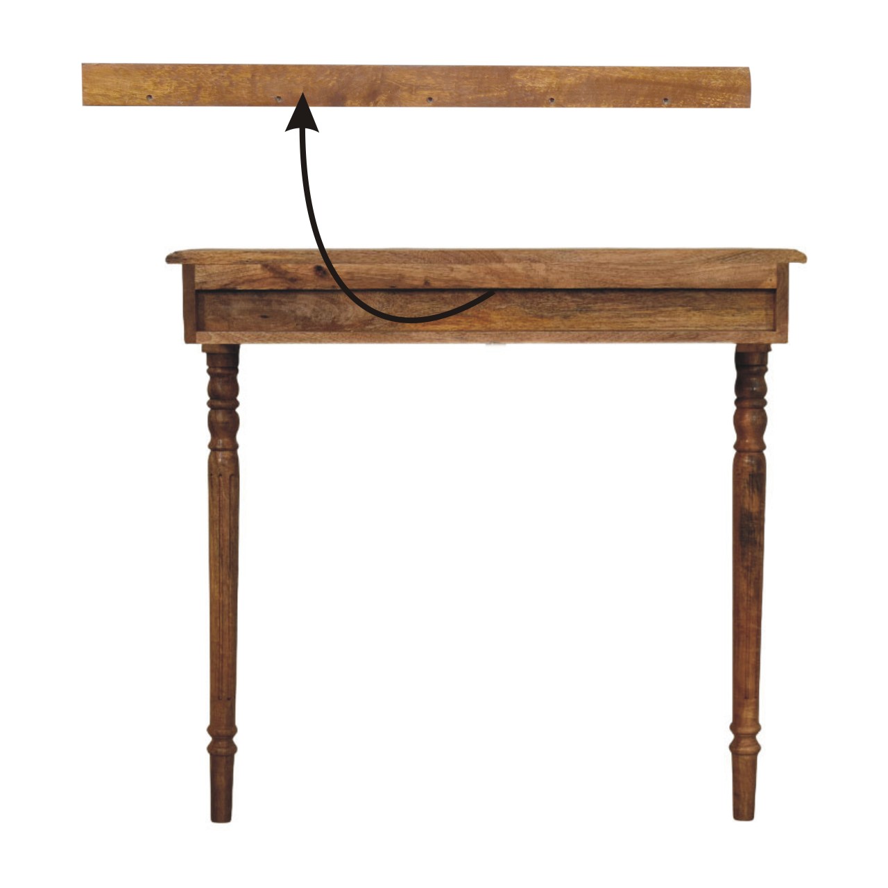 Solid Mango Wood Oak Finish Regency Wall-Mounted Radiator Console - Image 9