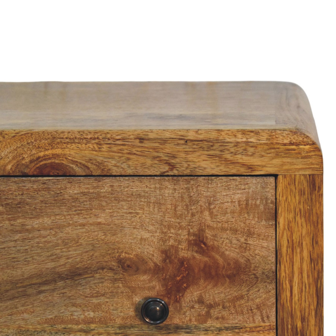 Solid Mango Wood Oak Finished Three Drawer Chest - Image 4
