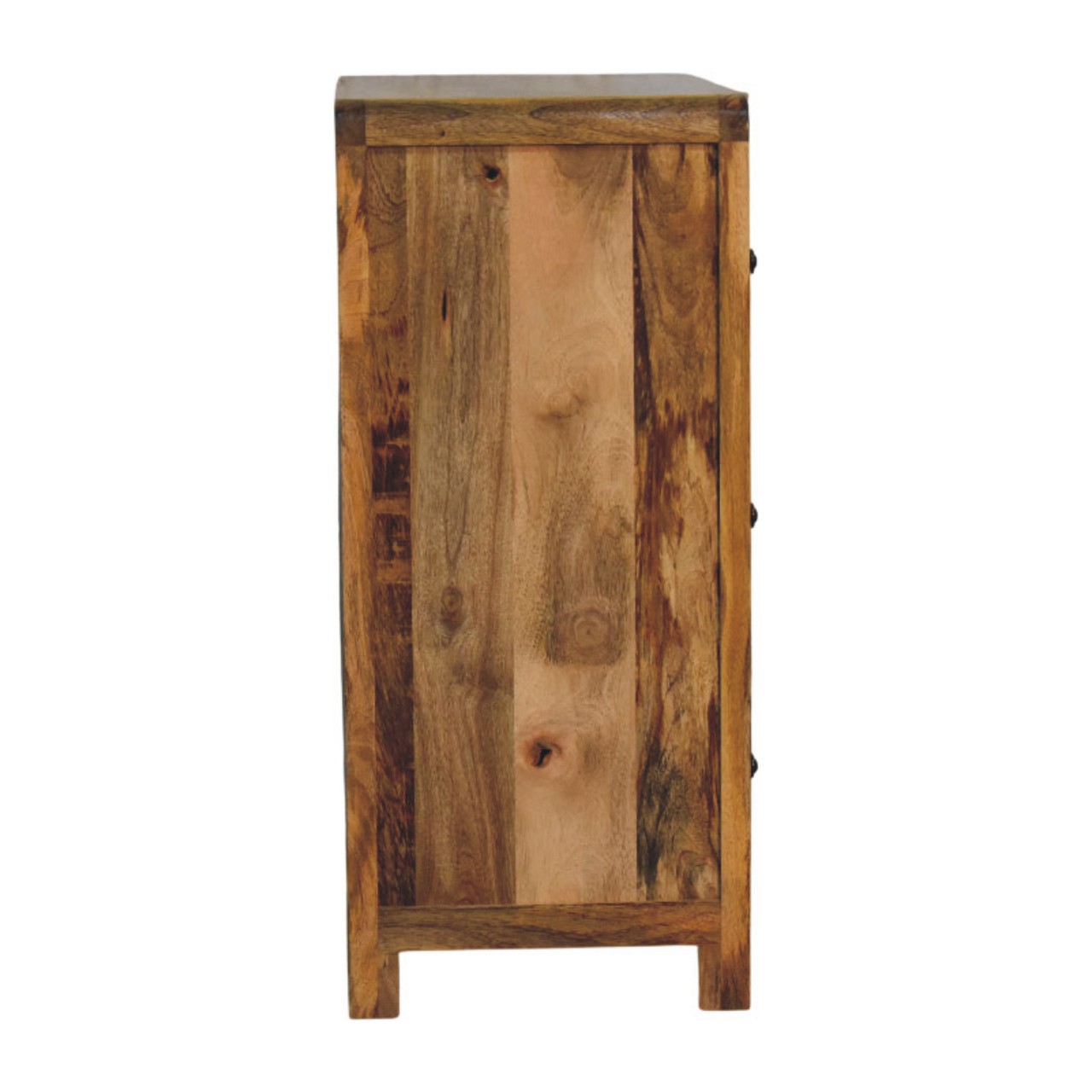 Solid Mango Wood Oak Finished Three Drawer Chest - Image 8