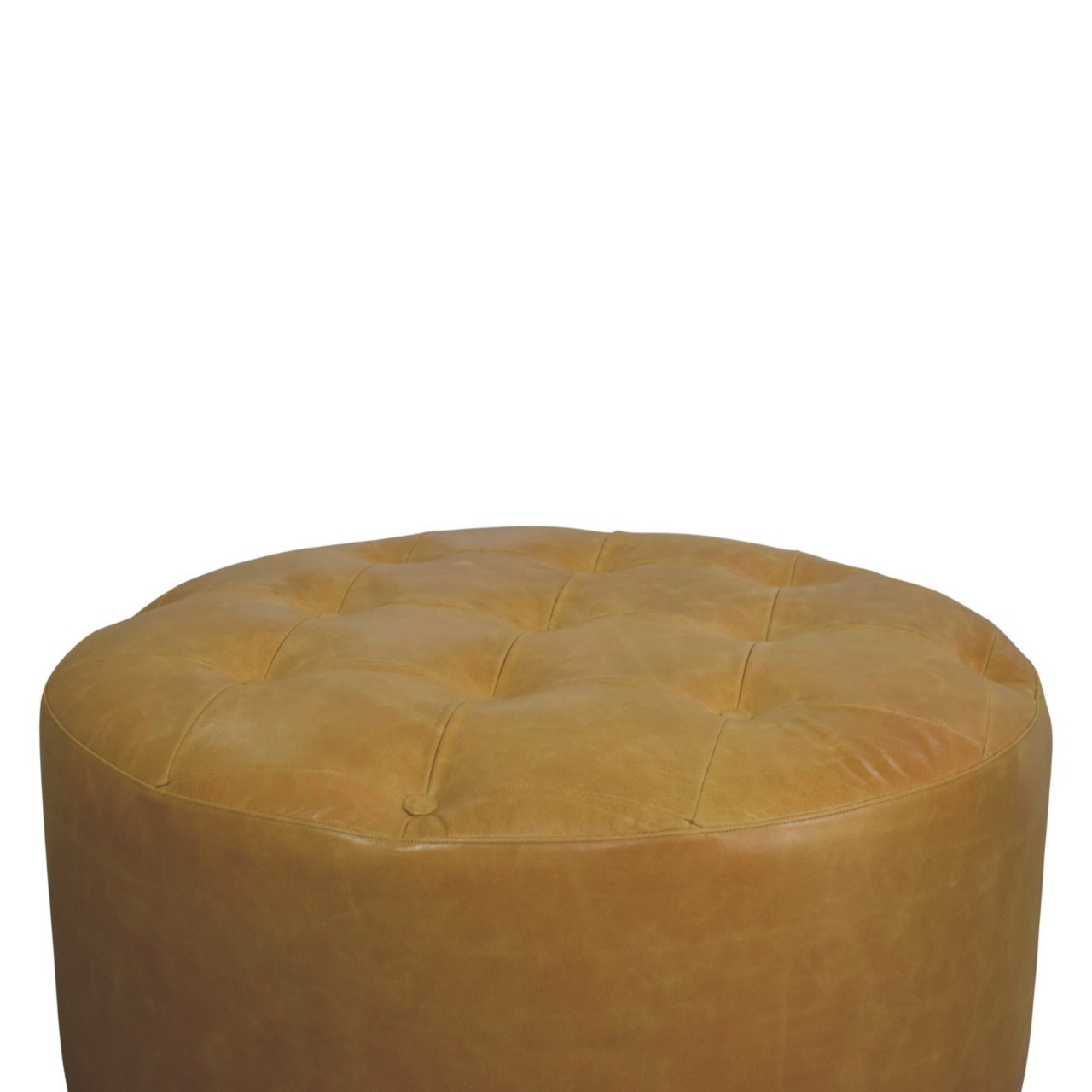 Solid Mango Wood Amber Oak and Tan Leather Coffee Table - Image 6