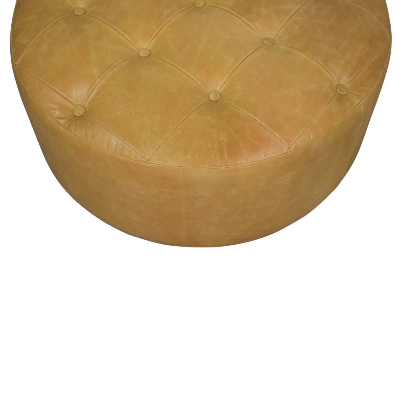 Solid Mango Wood Amber Oak and Tan Leather Coffee Table - Image 7