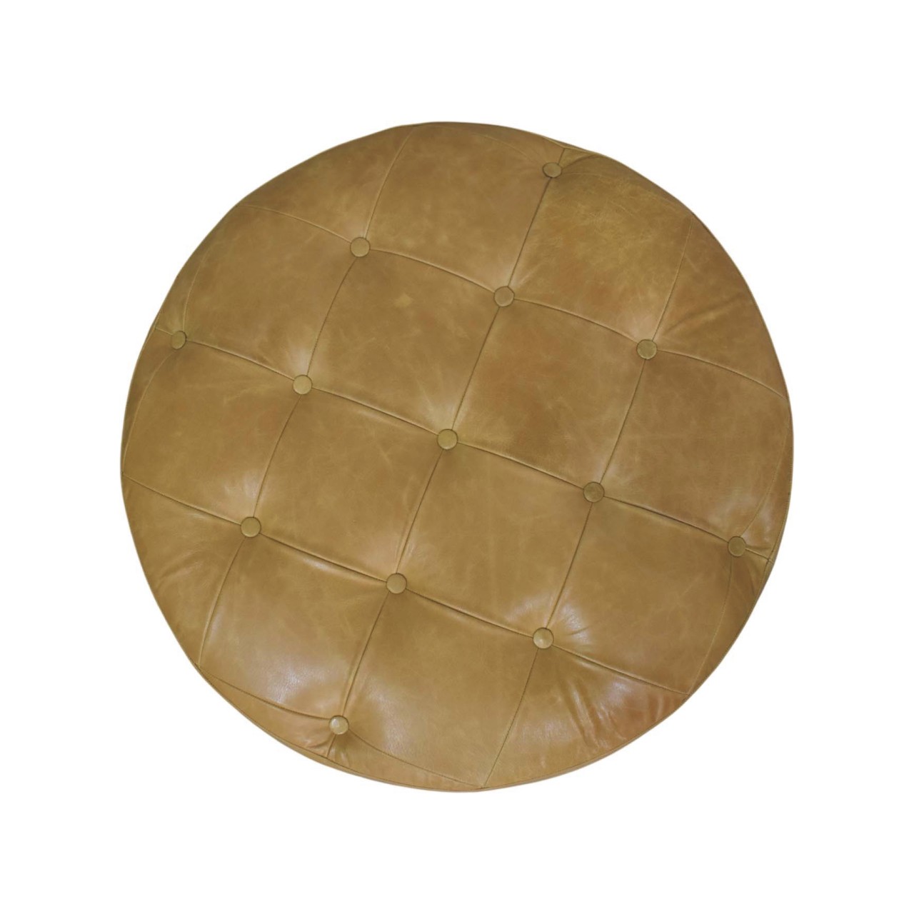 Solid Mango Wood Amber Oak and Tan Leather Coffee Table - Image 9