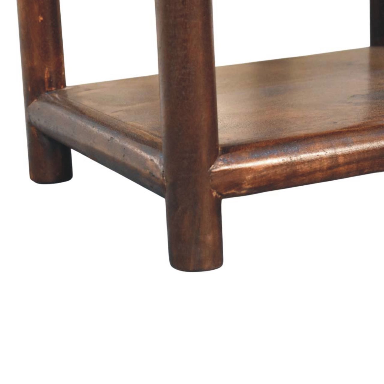 Solid Mango Wood California Walnut Finished 1 Drawer Open Bedside - Image 7