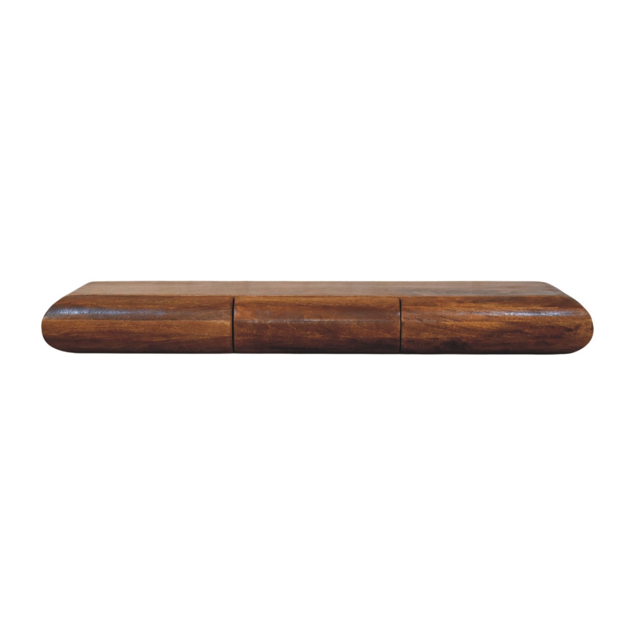 Solid Mango Wood Chestnut Finished 3 Drawer Solis Linear Console