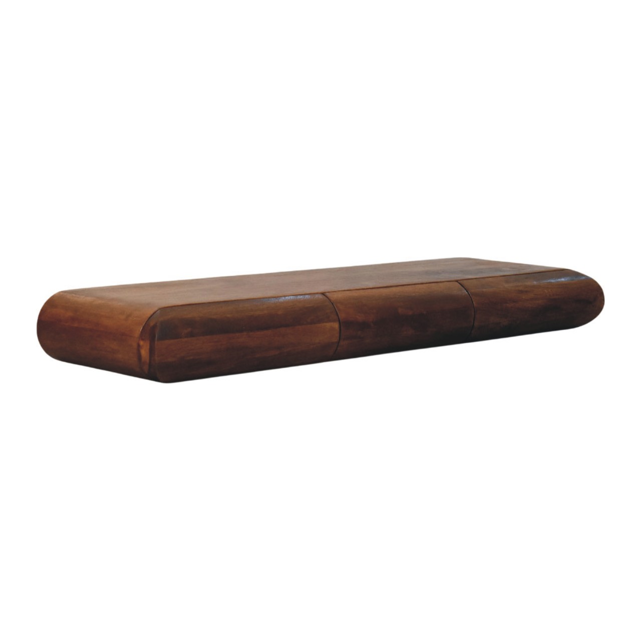 Solid Mango Wood Chestnut Finished 3 Drawer Solis Linear Console - Image 2