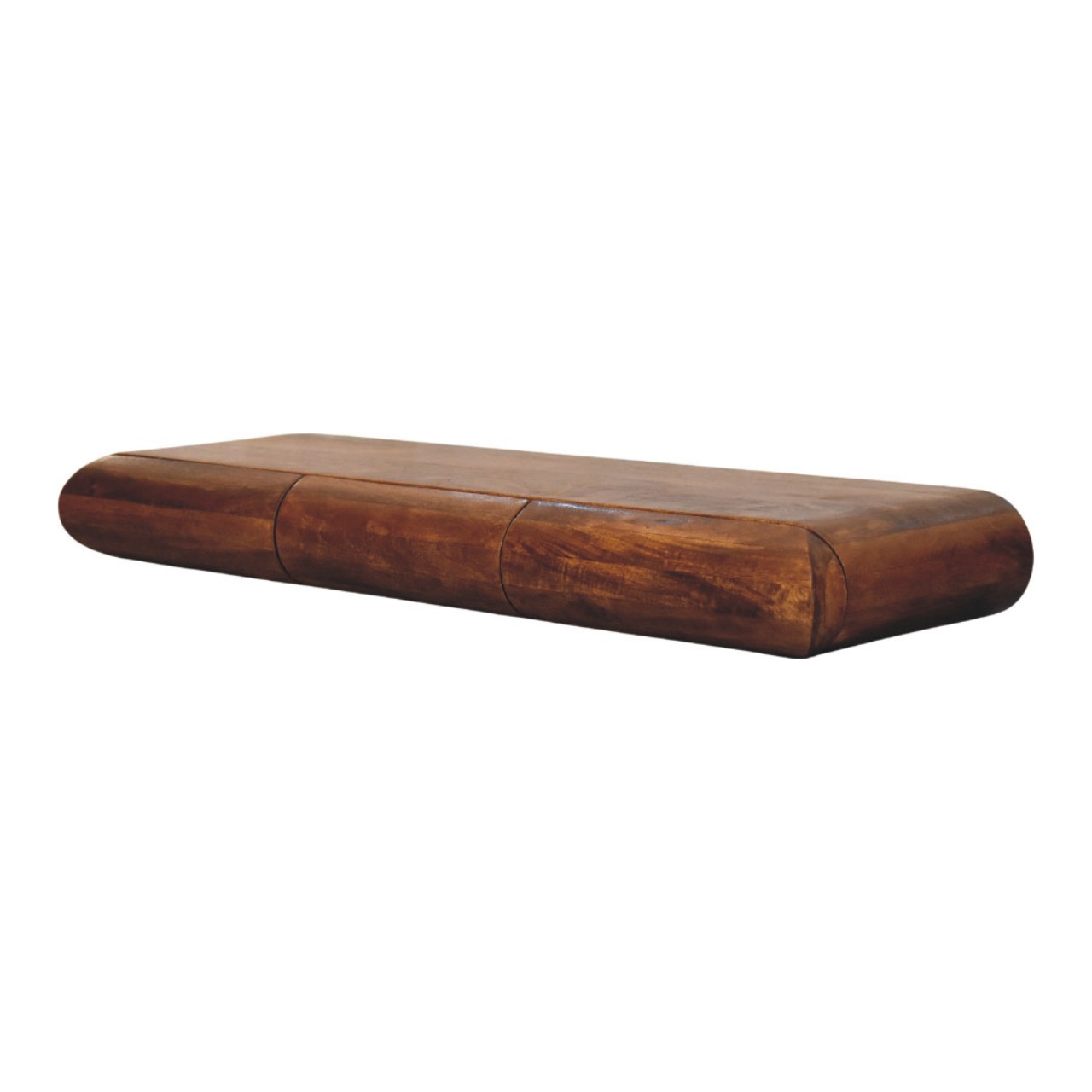 Solid Mango Wood Chestnut Finished 3 Drawer Solis Linear Console - Image 3