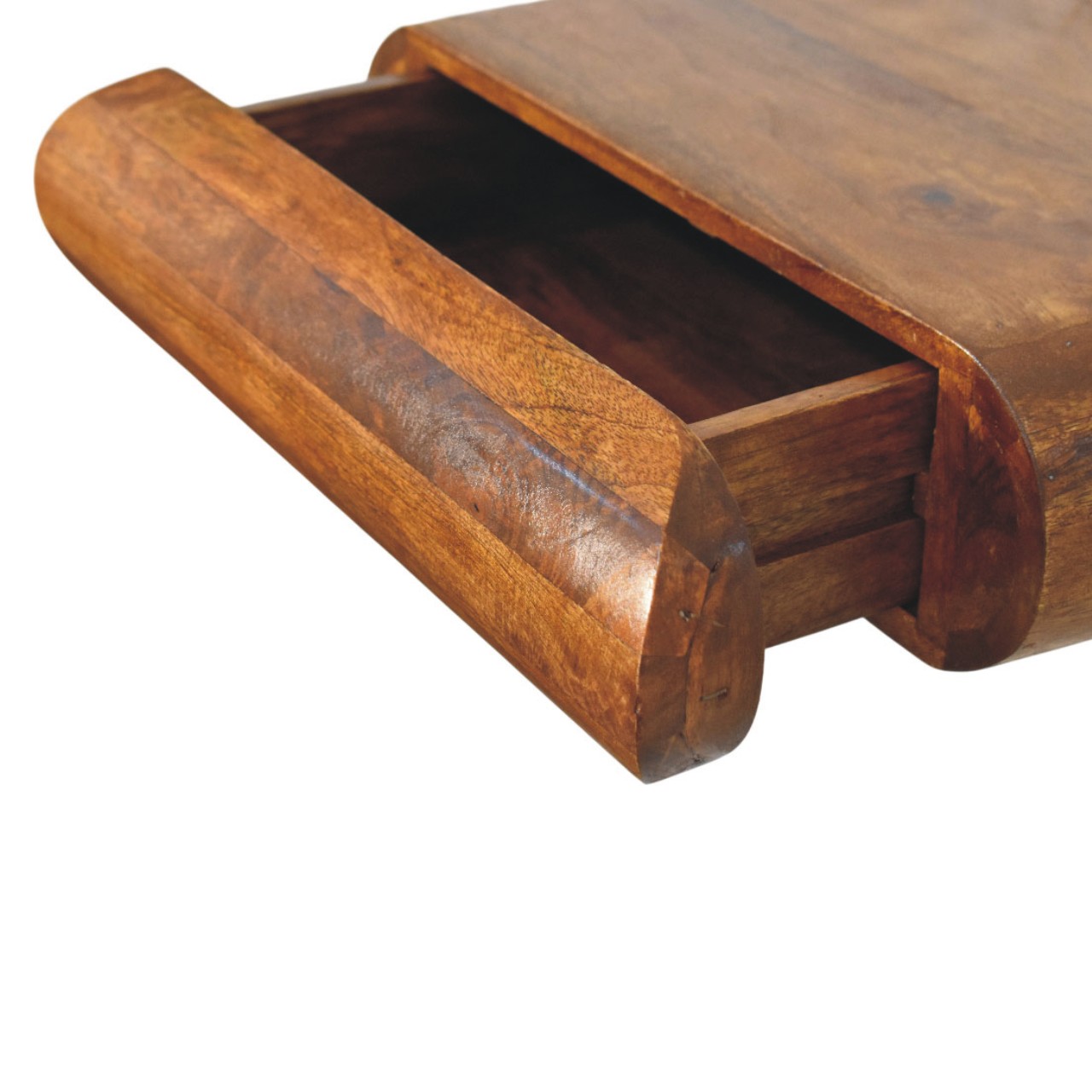 Solid Mango Wood Chestnut Finished Solis Floating Bedside Unit/Shelf - Image 6