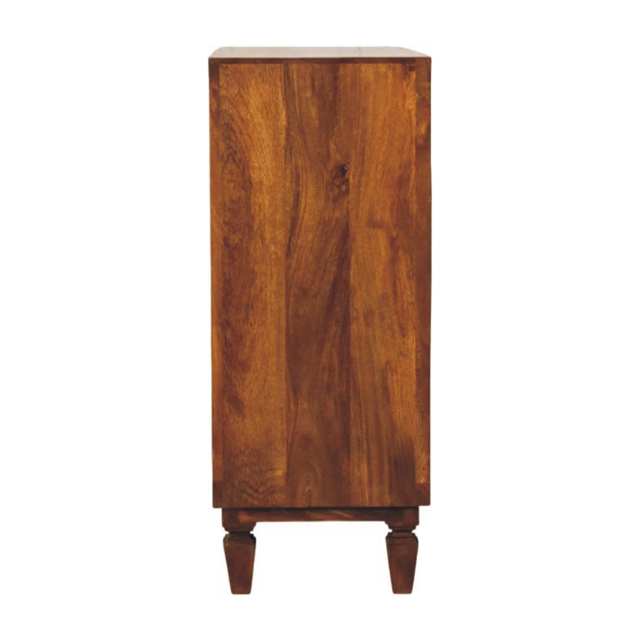 Solid Mango Wood Chestnut Finished 2 Door Cadiz Carved Cabinet - Image 8