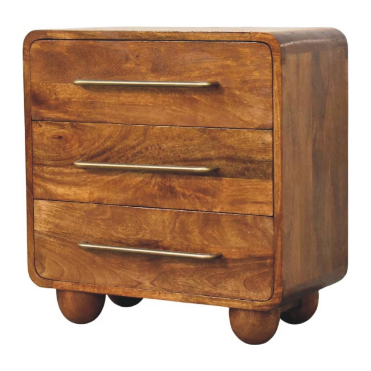 Solid Mango Wood Three Drawer Mini Chest - Image 3
