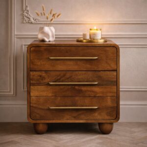 Solid Mango Wood Three Drawer Mini Chest