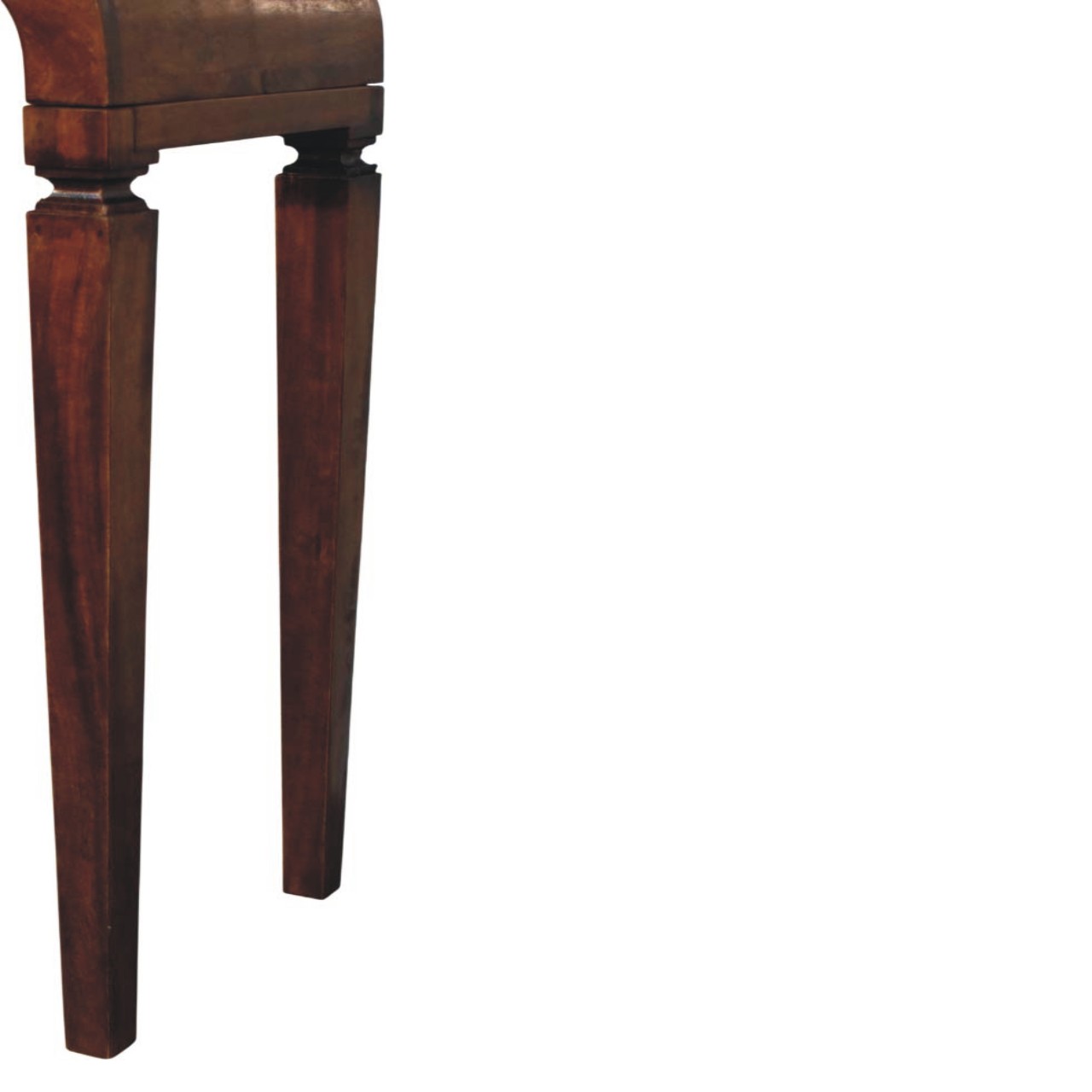 Solid Mango Wood Chestnut Finished Arcus Curved Console Table - Image 7