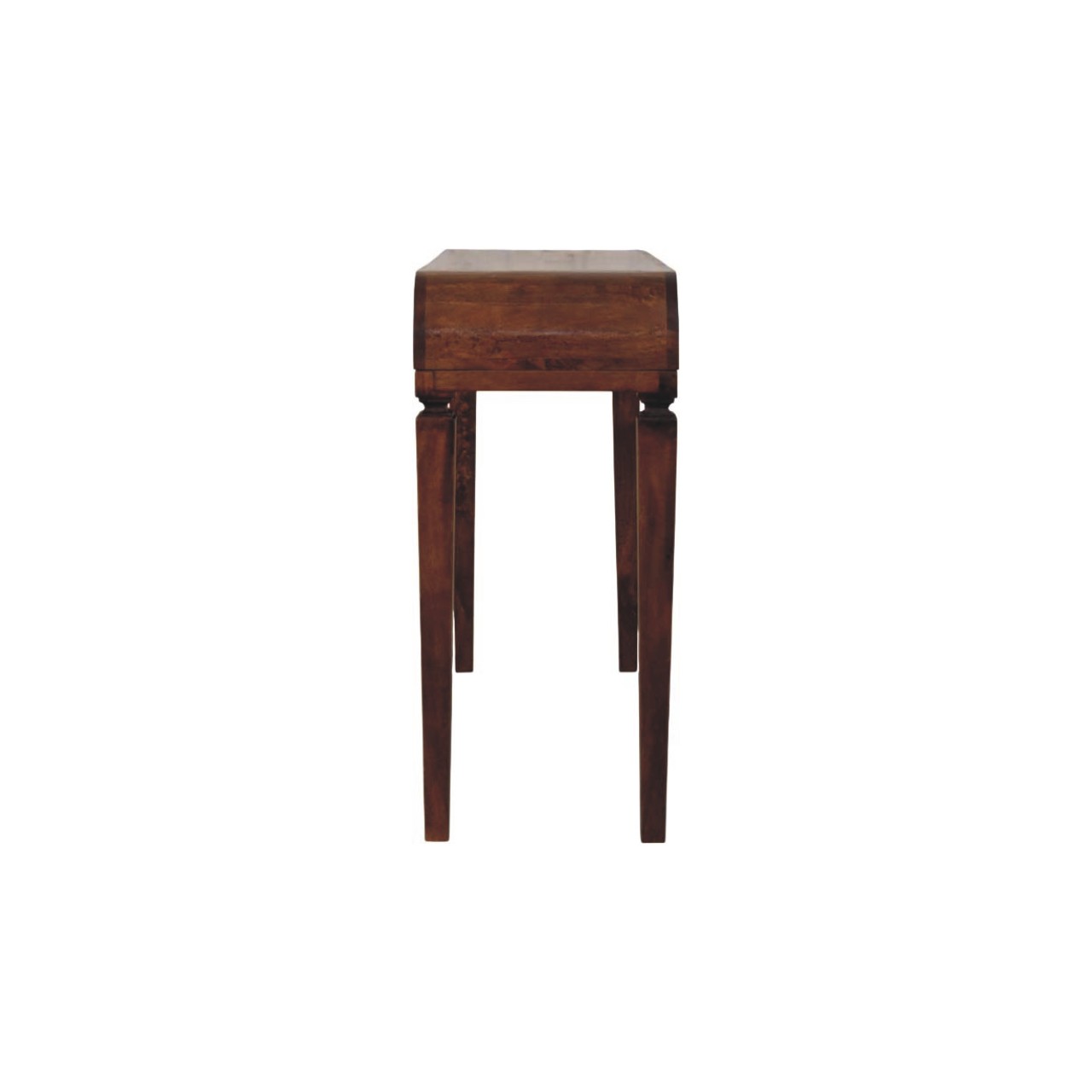 Solid Mango Wood Chestnut Finished Arcus Curved Console Table - Image 8