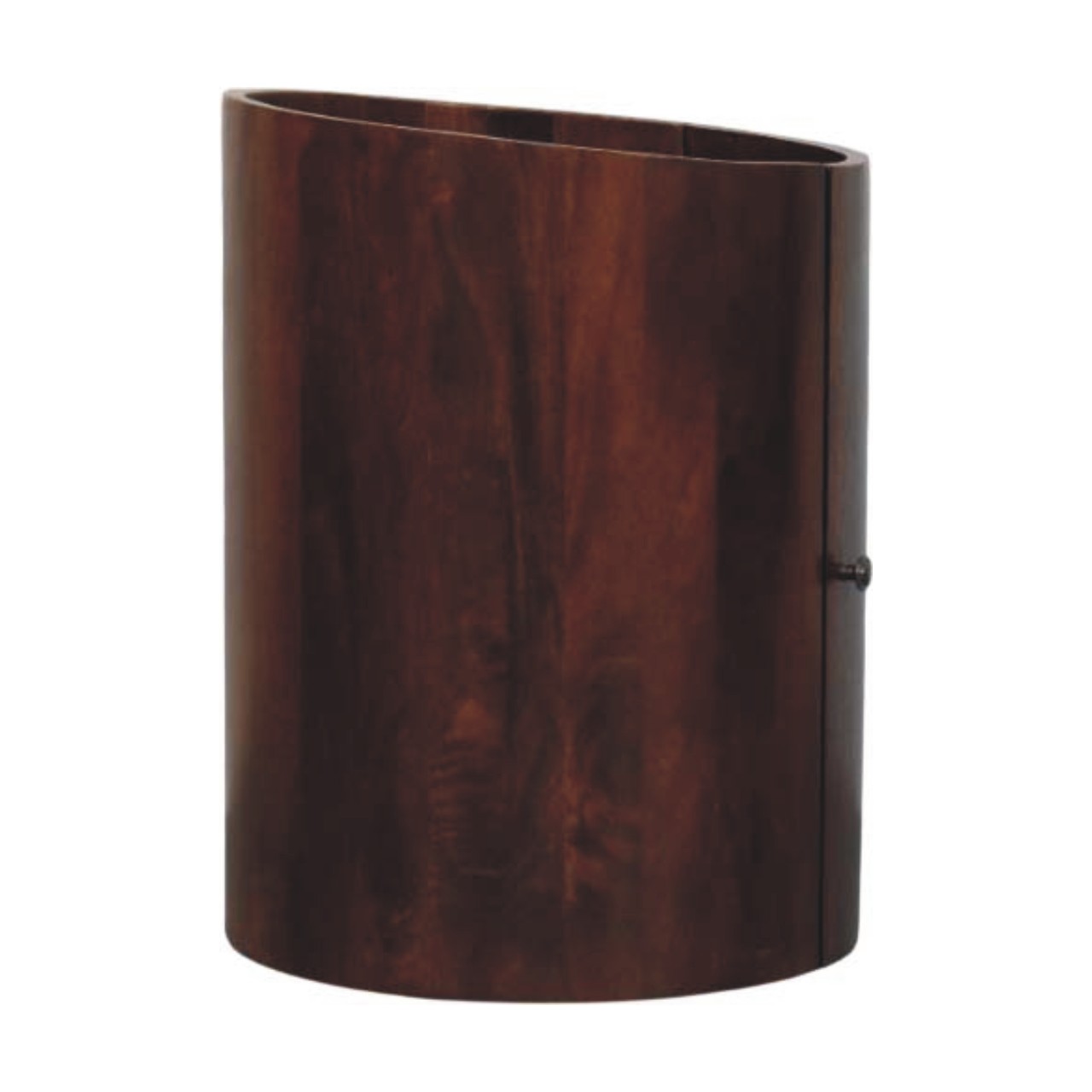 Solid Mango Wood Winewood Round Side Cabinet - Image 2