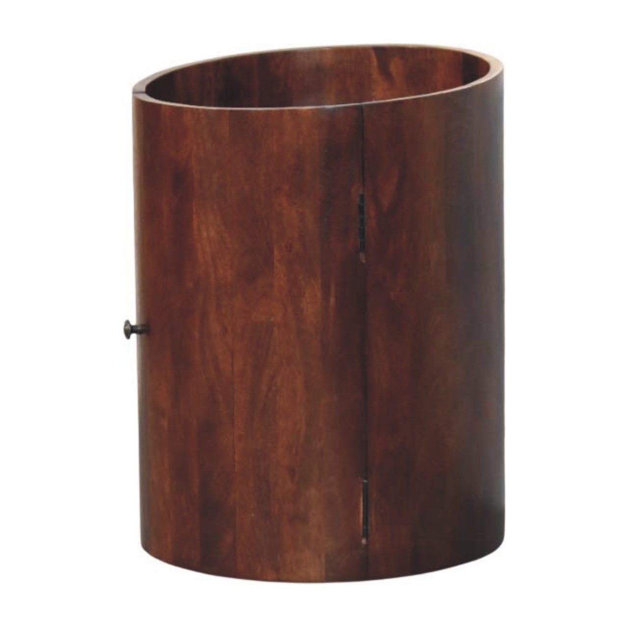 Solid Mango Wood Winewood Round Side Cabinet - Image 3