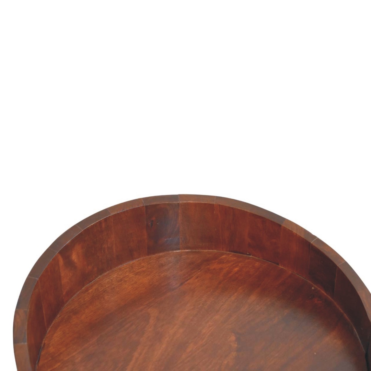 Solid Mango Wood Winewood Round Side Cabinet - Image 5
