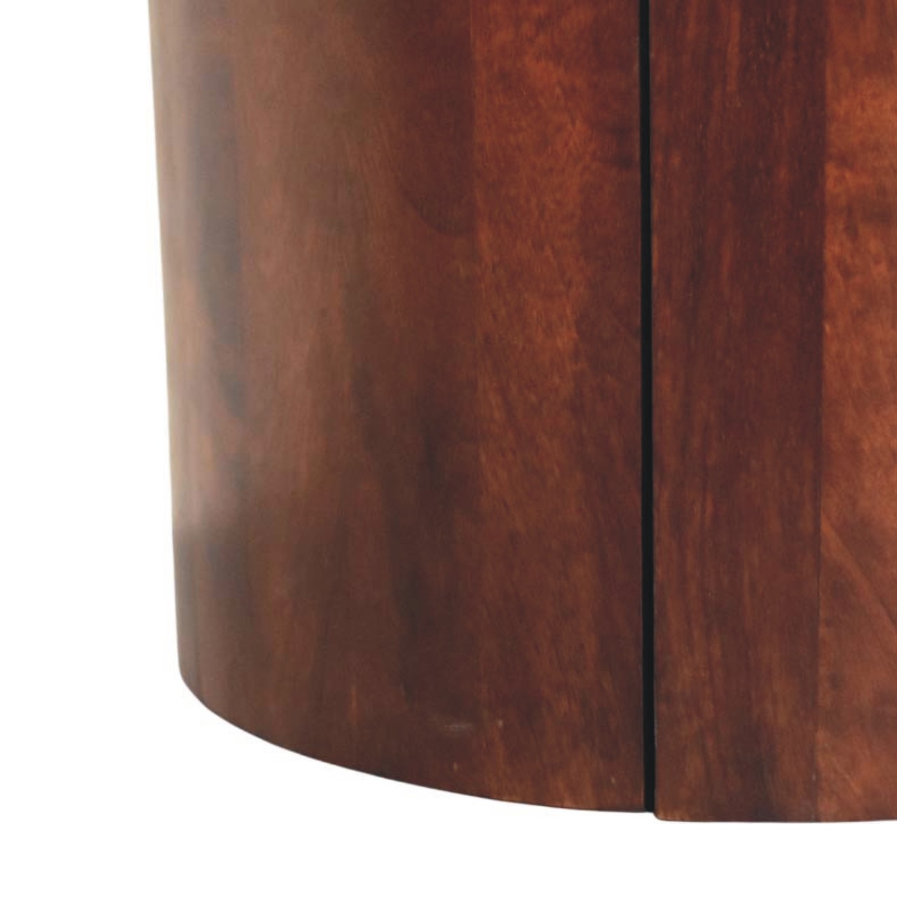 Solid Mango Wood Winewood Round Side Cabinet - Image 6