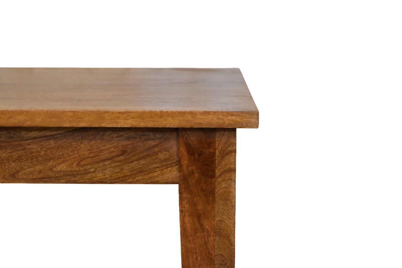 Solid Mango Wood Amber Oak Finished Slatted Back Dining Chair - Image 6
