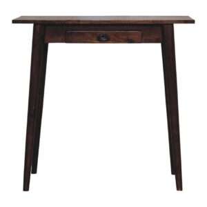 Solid Mango Wood Chestnut Finished Nordic 1 Drawer Writing Desk