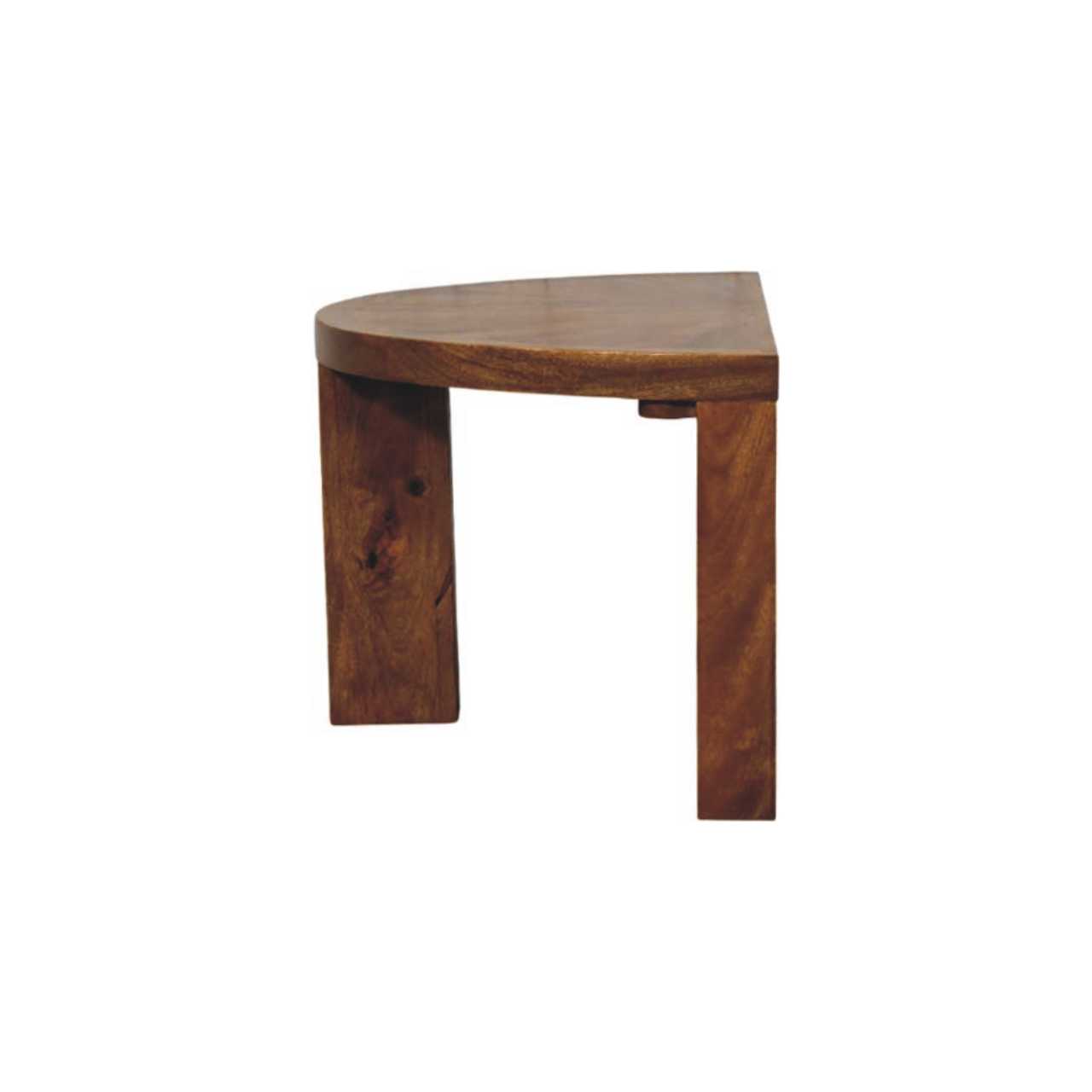 Solid Mango Wood Amber Oak Finish Half Moon Coffee Table - Image 8