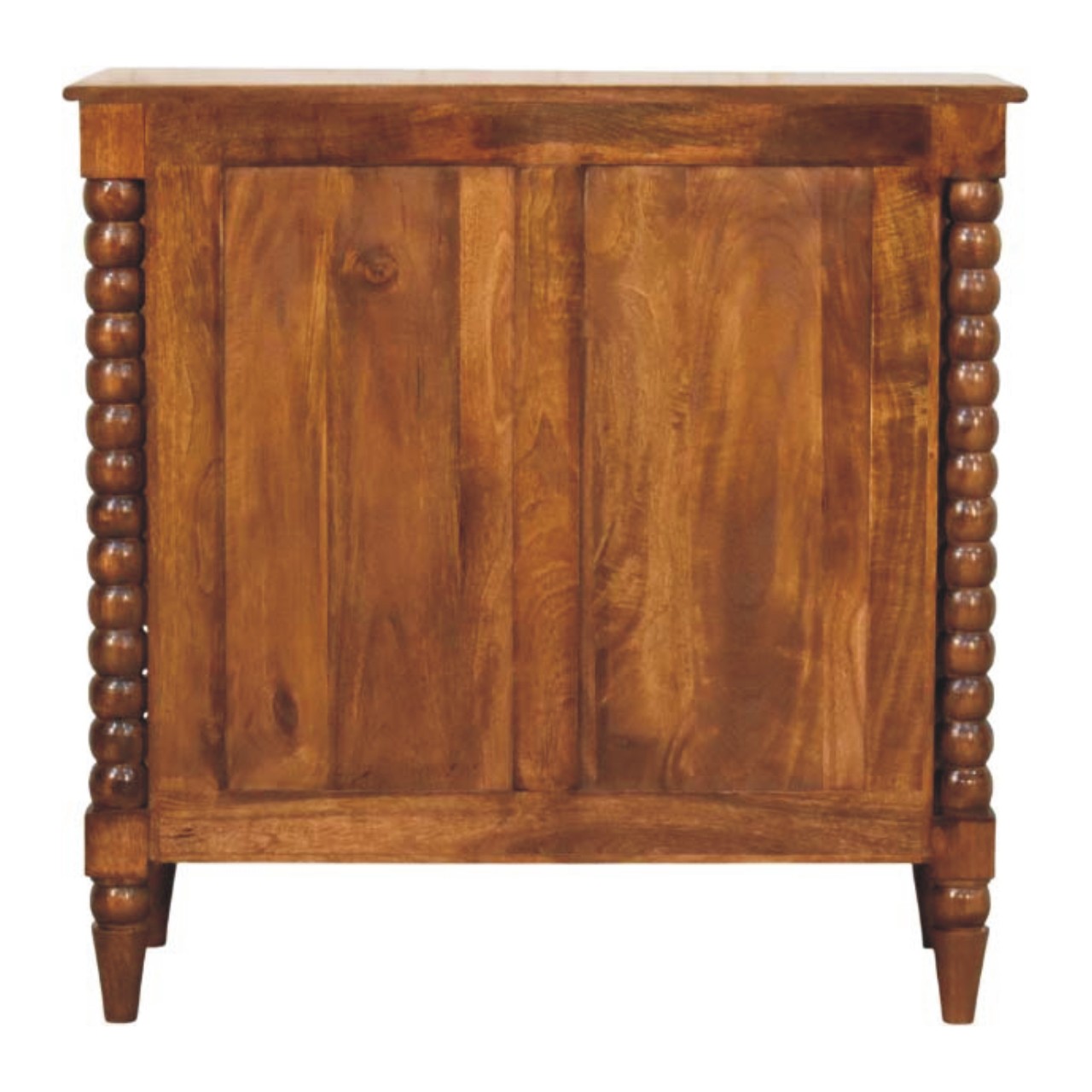Solid Mango Wood Chestnut Finished Spindle Three Drawer Chest - Image 9