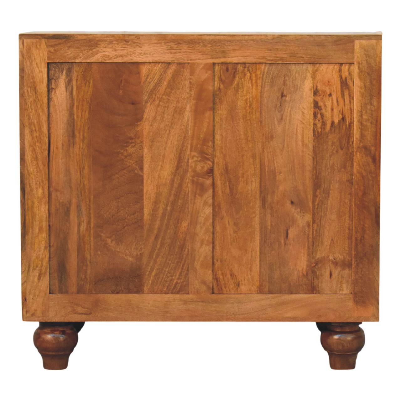 Solid Mango Wood Golden Teak Finish 2 Door Arco Groove Cabinet - Image 9