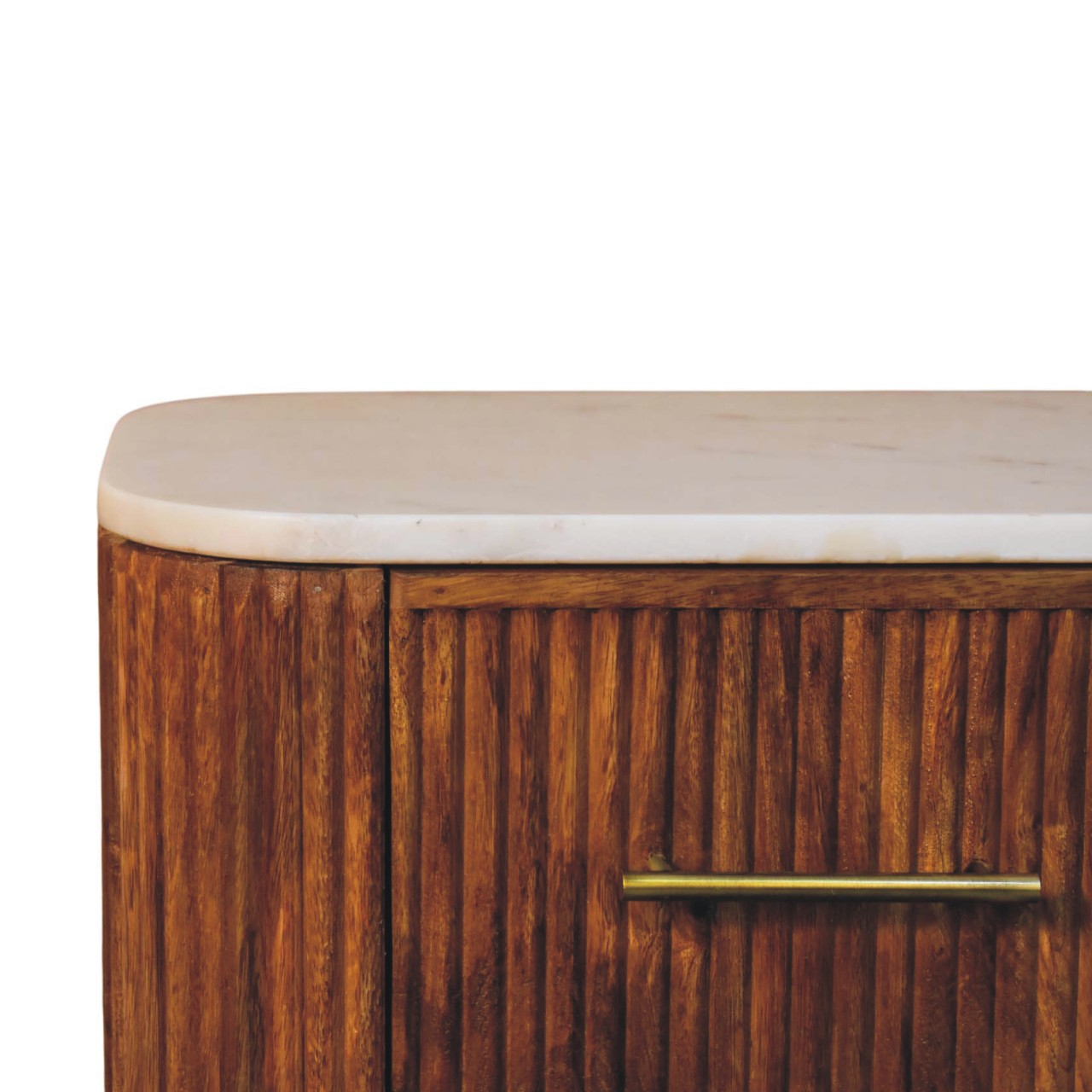 Solid Mango Wood Marble Crest Bedside - Image 4