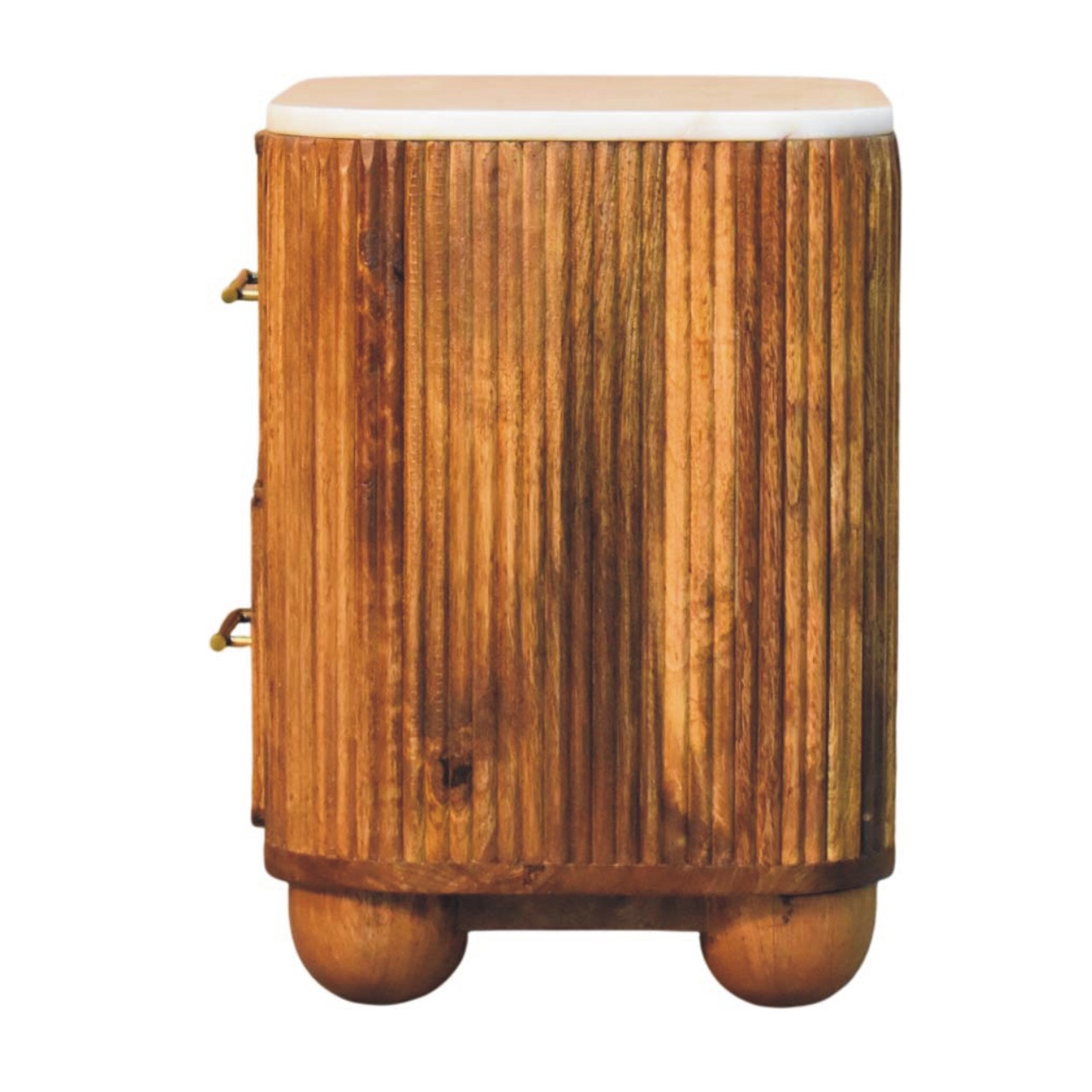 Solid Mango Wood Marble Crest Bedside - Image 8