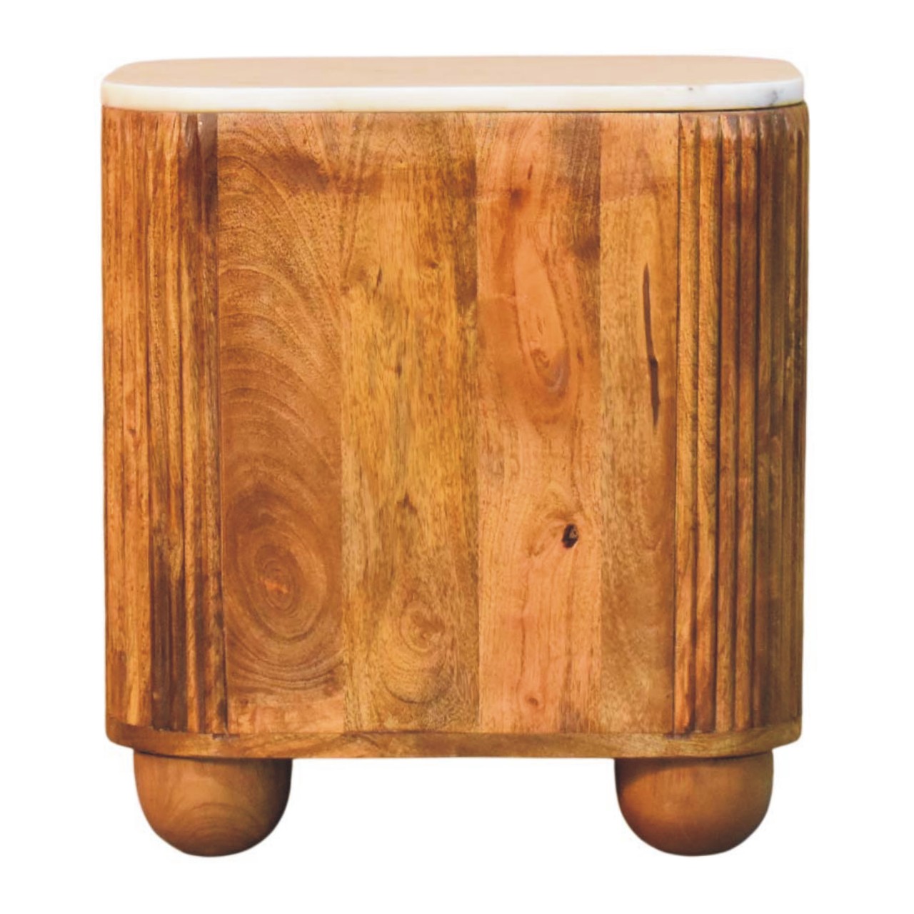 Solid Mango Wood Marble Crest Bedside - Image 9