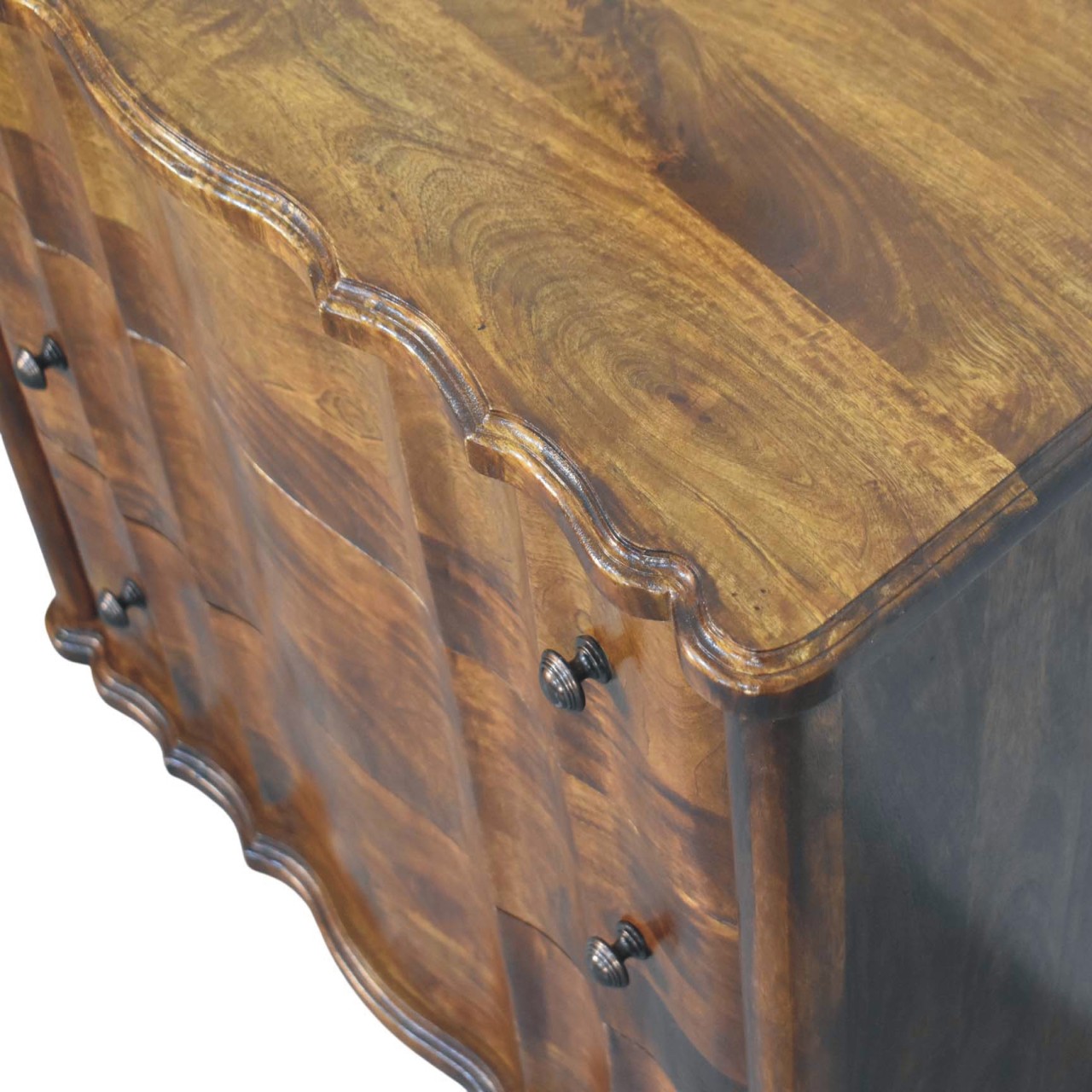 Solid Mango Wood Chestnut Finished Lume 3 Drawer Chest - Image 5