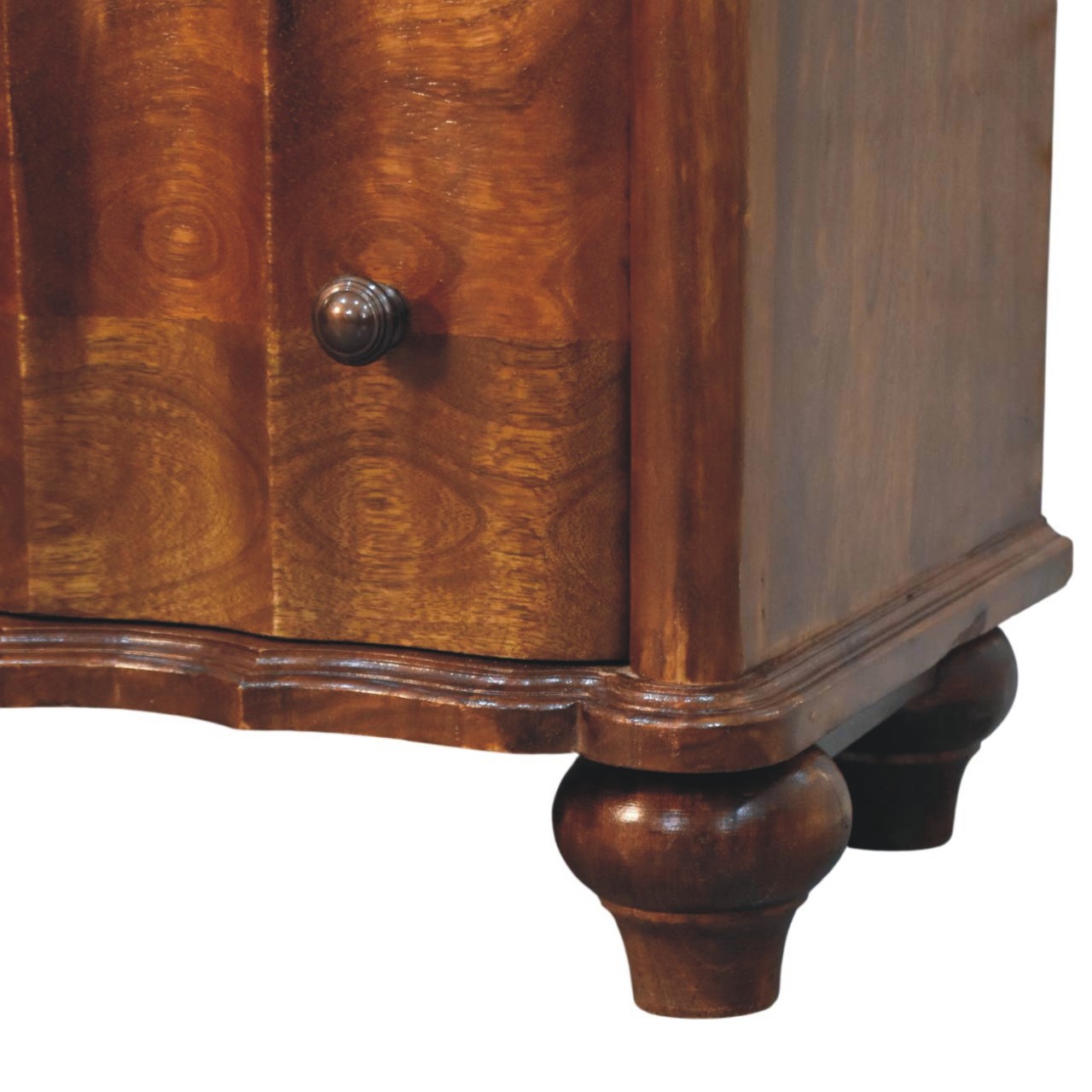 Solid Mango Wood Chestnut Finished Lume 3 Drawer Chest - Image 7